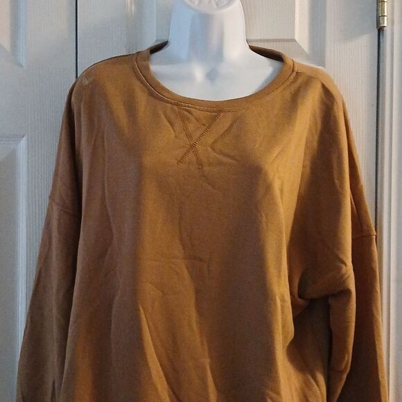Tan no brand sweatshirt casual fall Sz XL NWOT - Picture 3 of 5